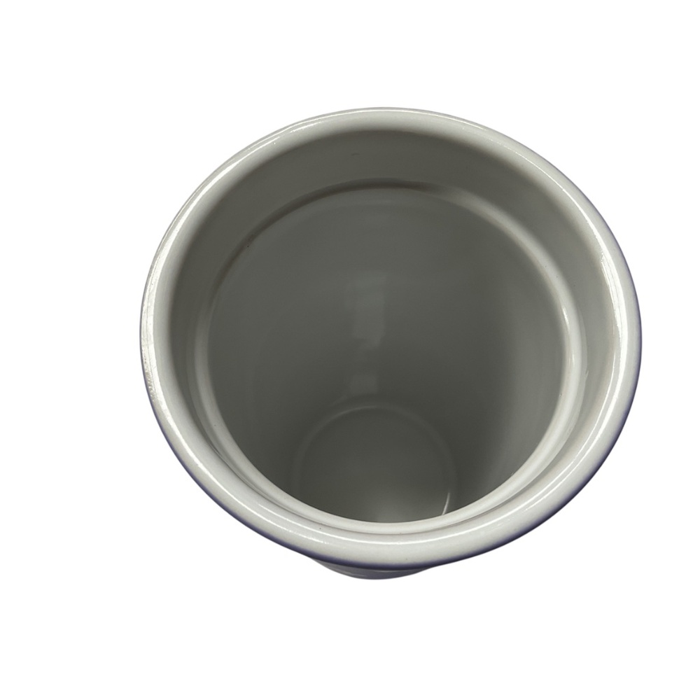 Sunday Morning Floral Travel Mug Purple with White Flowers and Lid Ceramic 16 oz - Picture 4 of 6